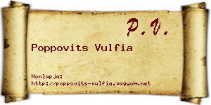 Poppovits Vulfia névjegykártya